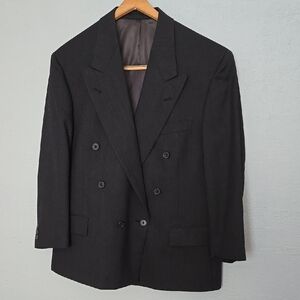 Perry Ellis Men's Black Double-Breasted Suit
